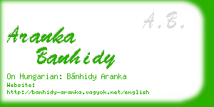 aranka banhidy business card